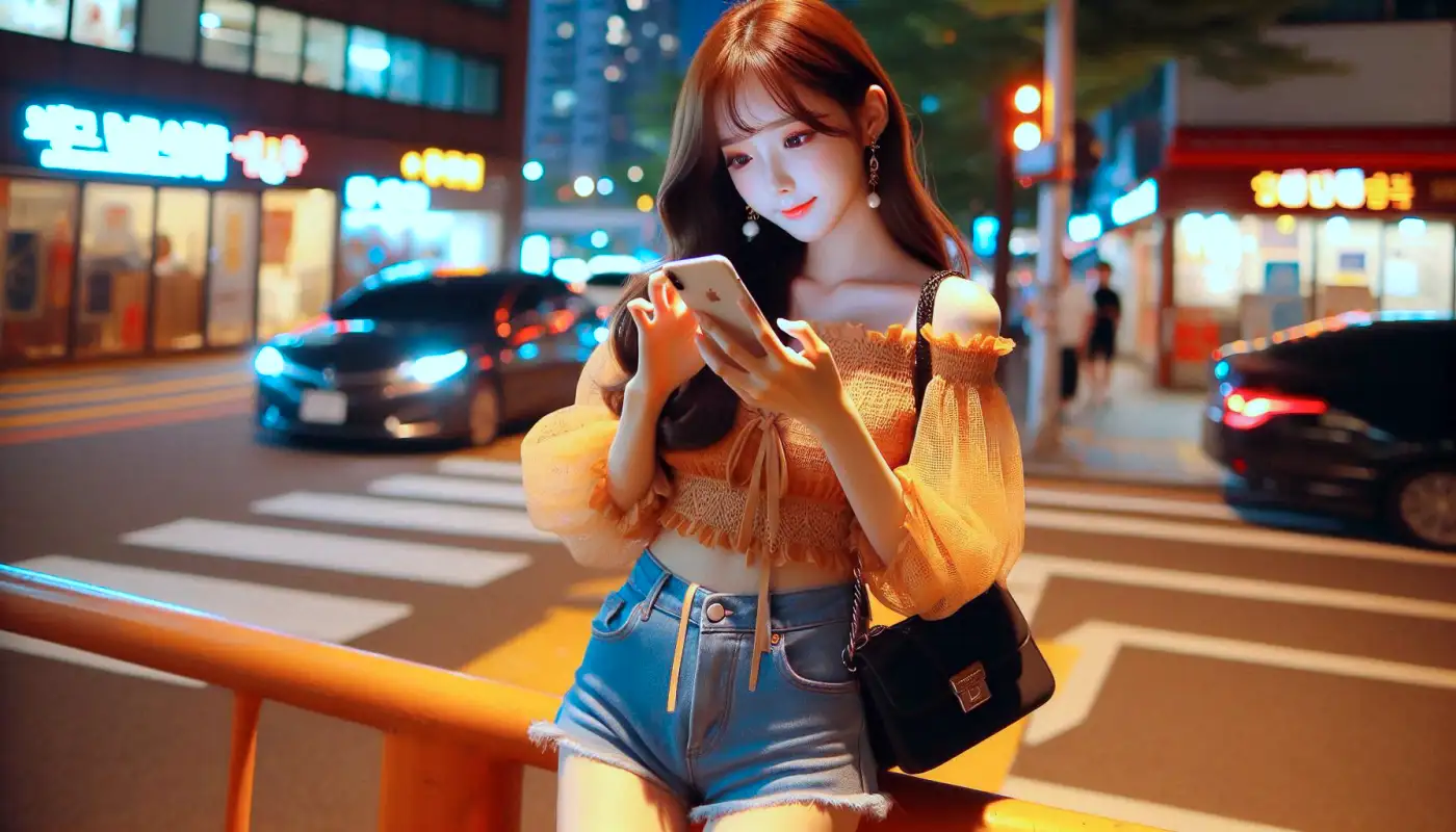 갤럭시-캠퍼스-스토어-혜택을-알아보는-여성의-모습