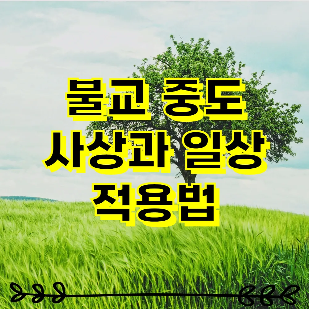 불교 중도 사상과 일상 적용법