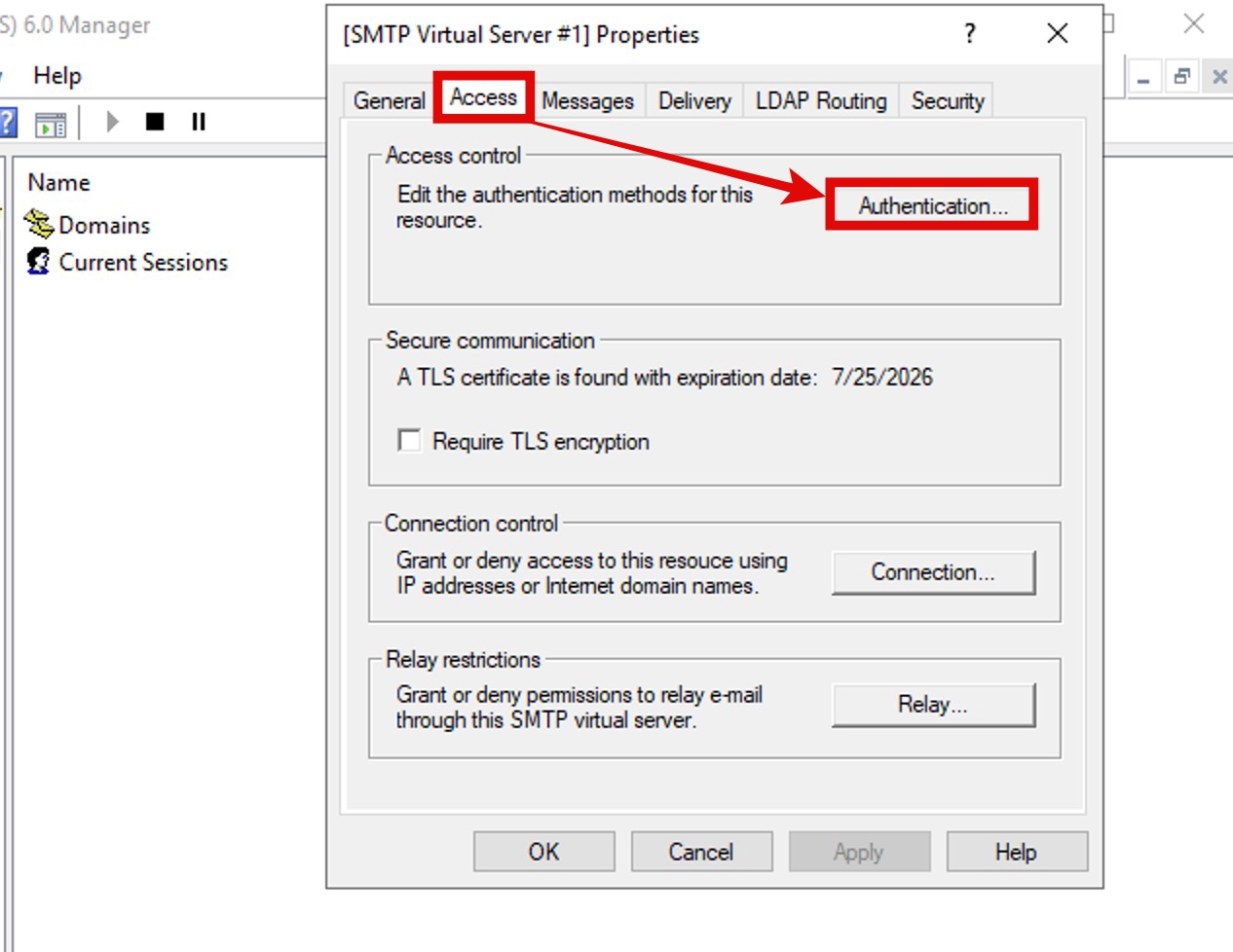SMTP 릴레이 서버 설정