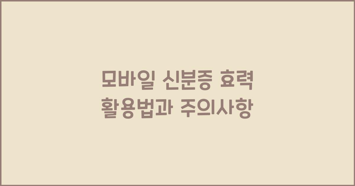 모바일 신분증 효력