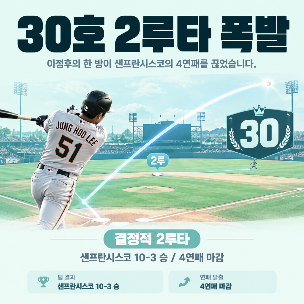 30호 2루타 폭발