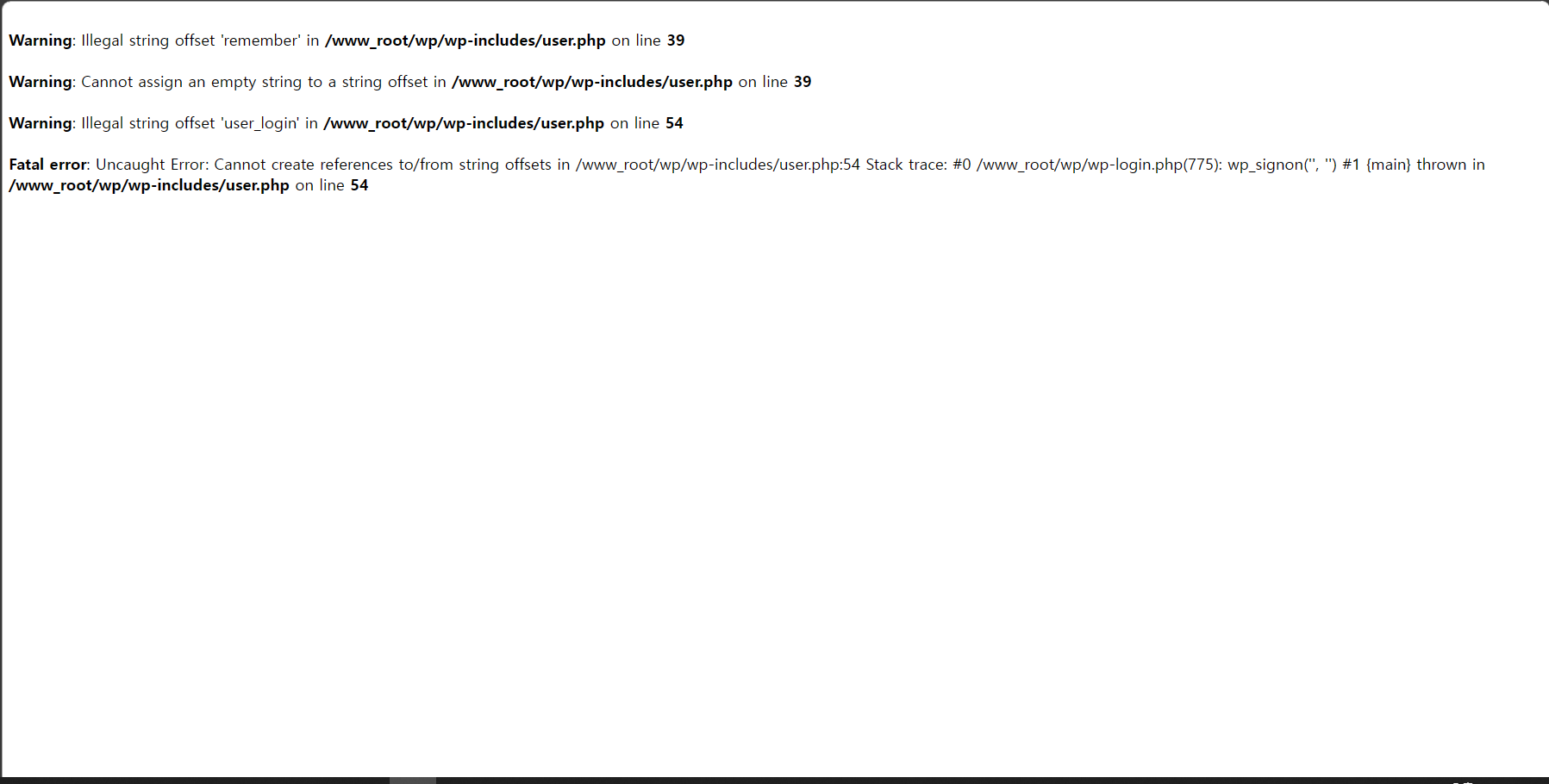 워드프레스 &quot;Fatal error: Uncaught Error: Cannot Create references to/from string offsets in...&quot; 오류 해결 방법