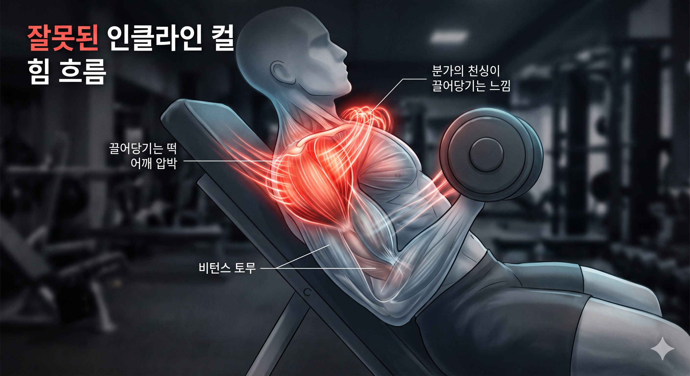 잘못된 인클라인 컬 힘 흐름