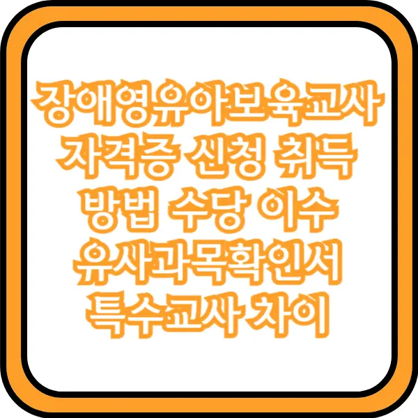 장애영유아보육교사 자격증 신청방법
