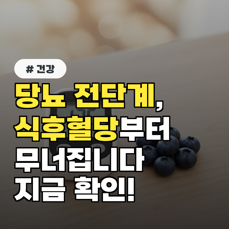 당뇨 전단계, 식후혈당부터 무너집니다 지금 확인하세요