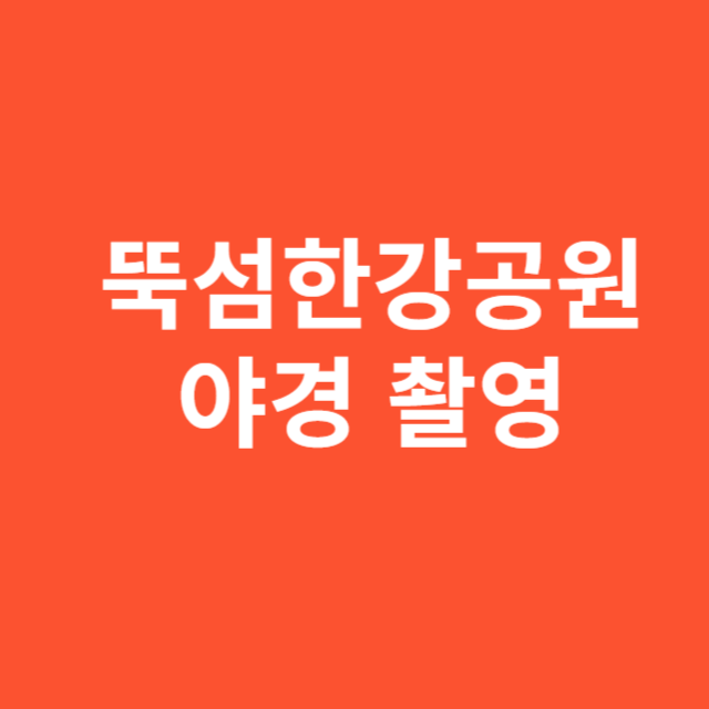 뚝섬한강공원 야경 촬영