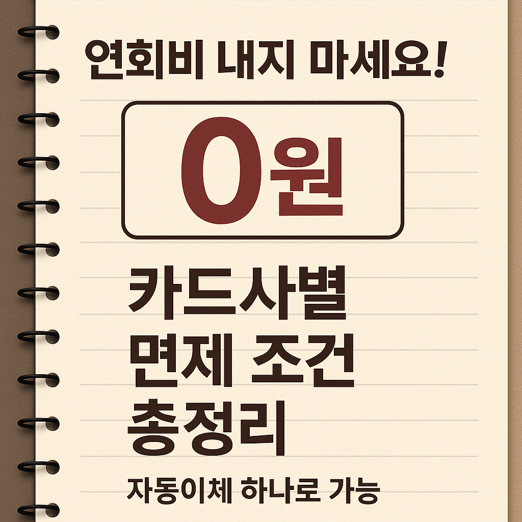 연회비 아끼는 꿀팁! 카드사별 신용카드 연회비 면제 조건 총정리