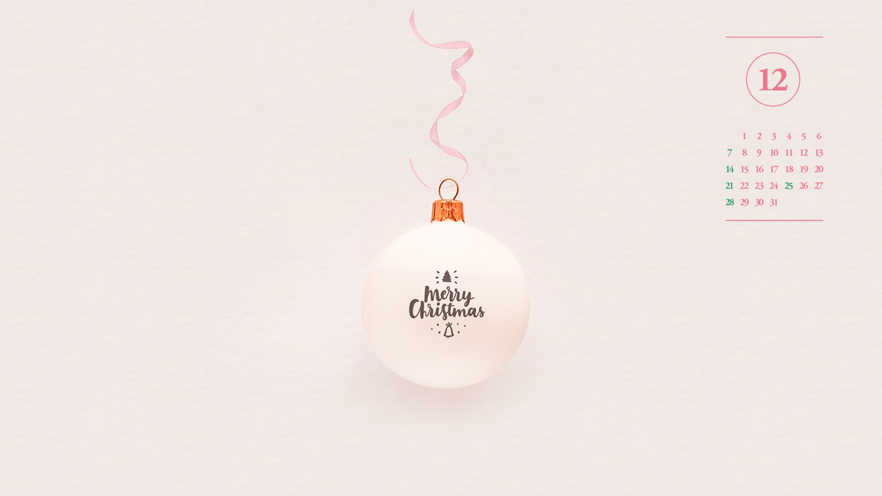 01 크리스마스 장식볼 A - 2025년12월 노트북배경화면