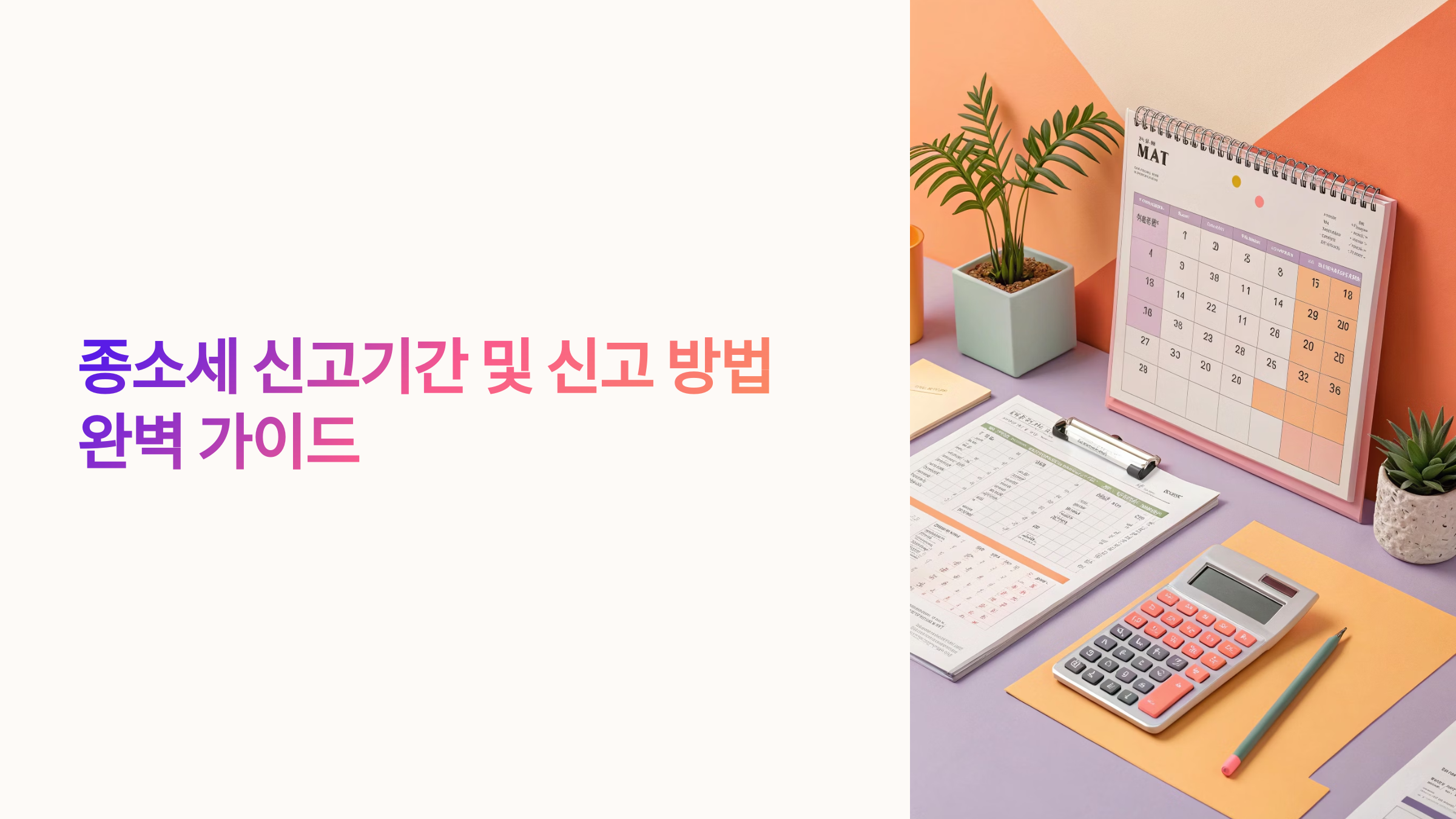 종소세 신고기간 및 신고 방법 완벽 가이드