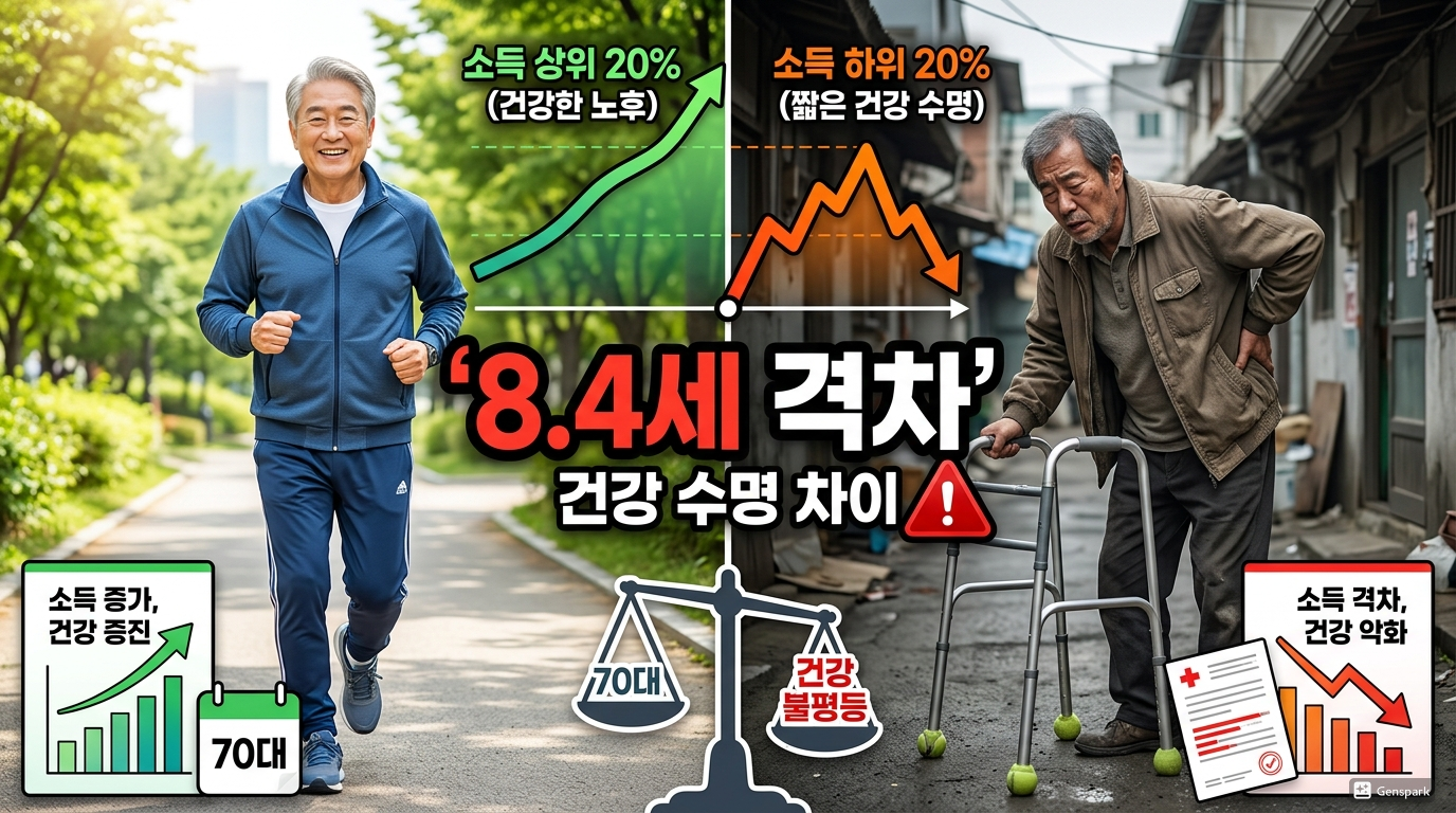 소득 상위 20%와 하위 20% 간 건강수명 격차 8.4세, 왜 더 벌어졌을까?