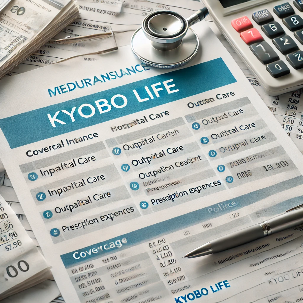 교보생명 실손보험 보장 내역이 강조된 보험 문서 클로즈업