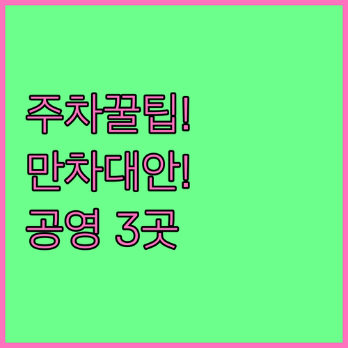 사직야구장 주차 만차 대안 공영주차장..
