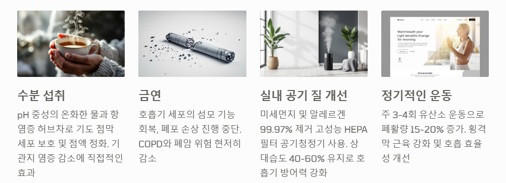 기침 완화를 위한 생활습관 개선