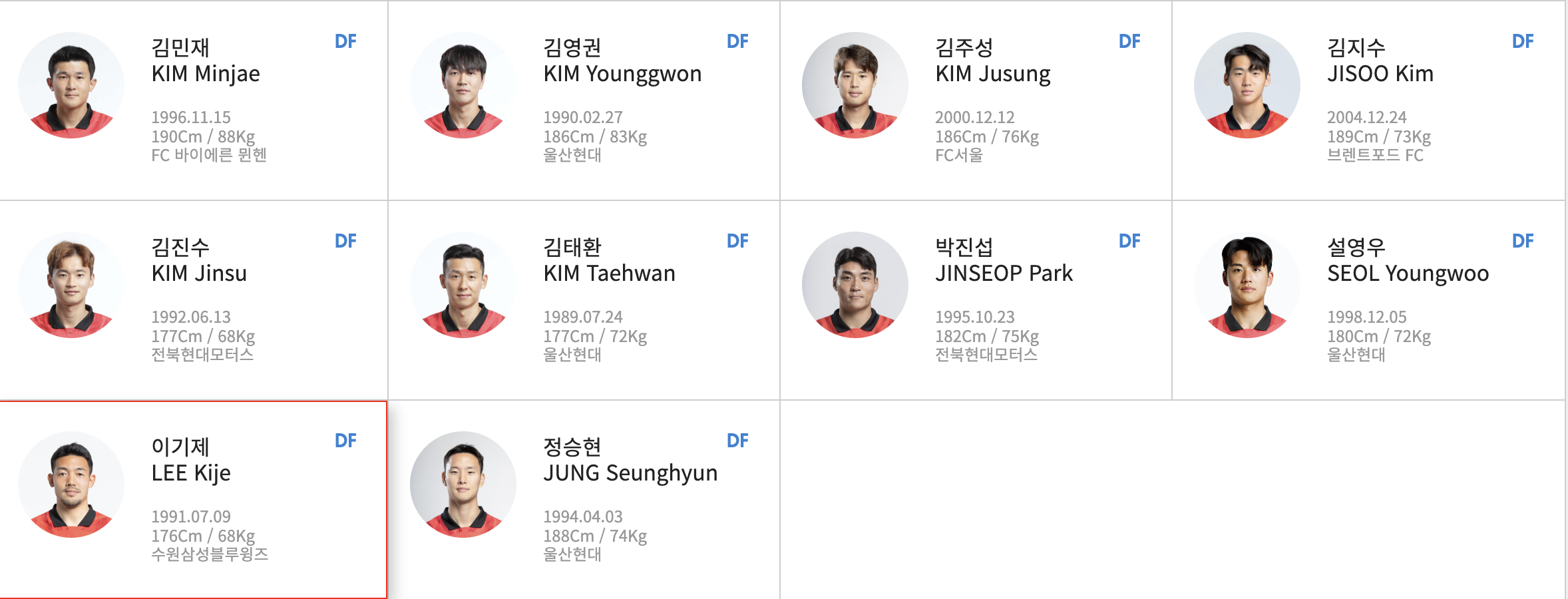 카타르 아시안컵 대한민국 경기일정