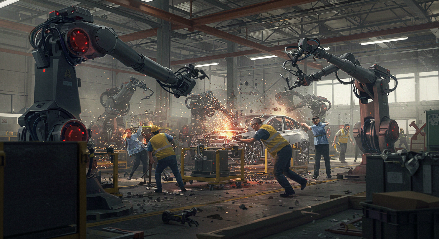 테슬라 공장 로봇 공격 사고 심층 분석