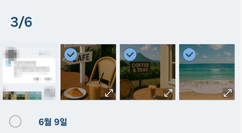 4. 콜라주에 넣을 사진 선택하기