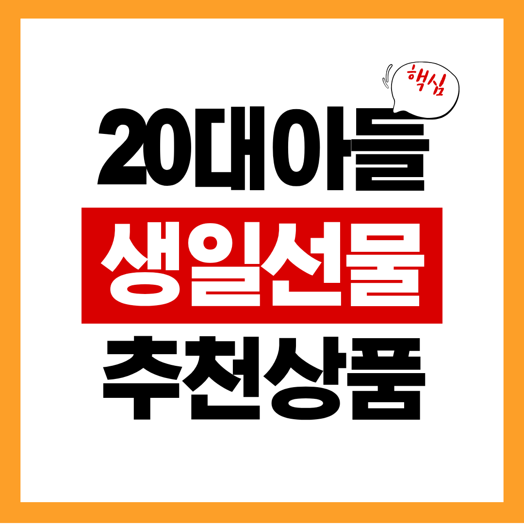 20대 아들 선물 추천 Best 8