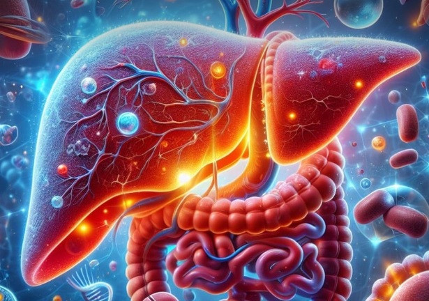 간경화를 설명하려는 간 장기 모습