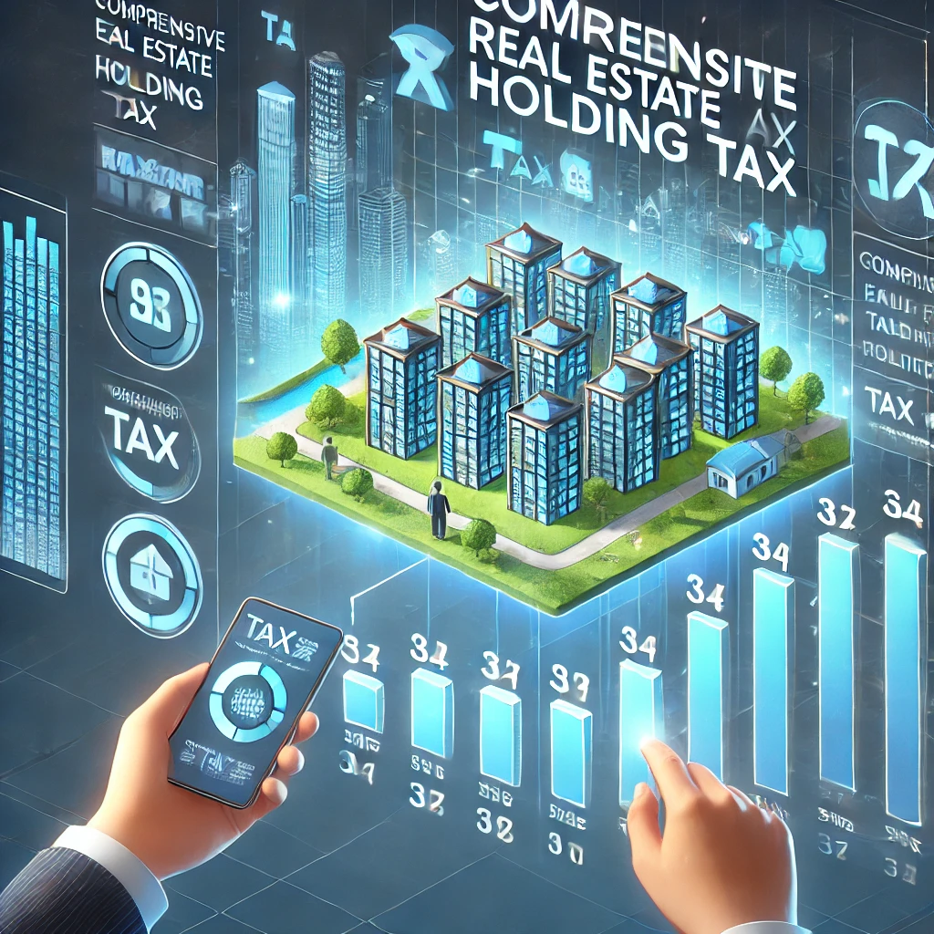 종부세(부동산 보유세): 고가 부동산 세금 계산을 분석하는 투자자.