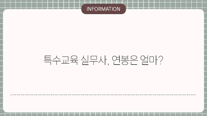 특수교육 실무사로서의 경력 개발