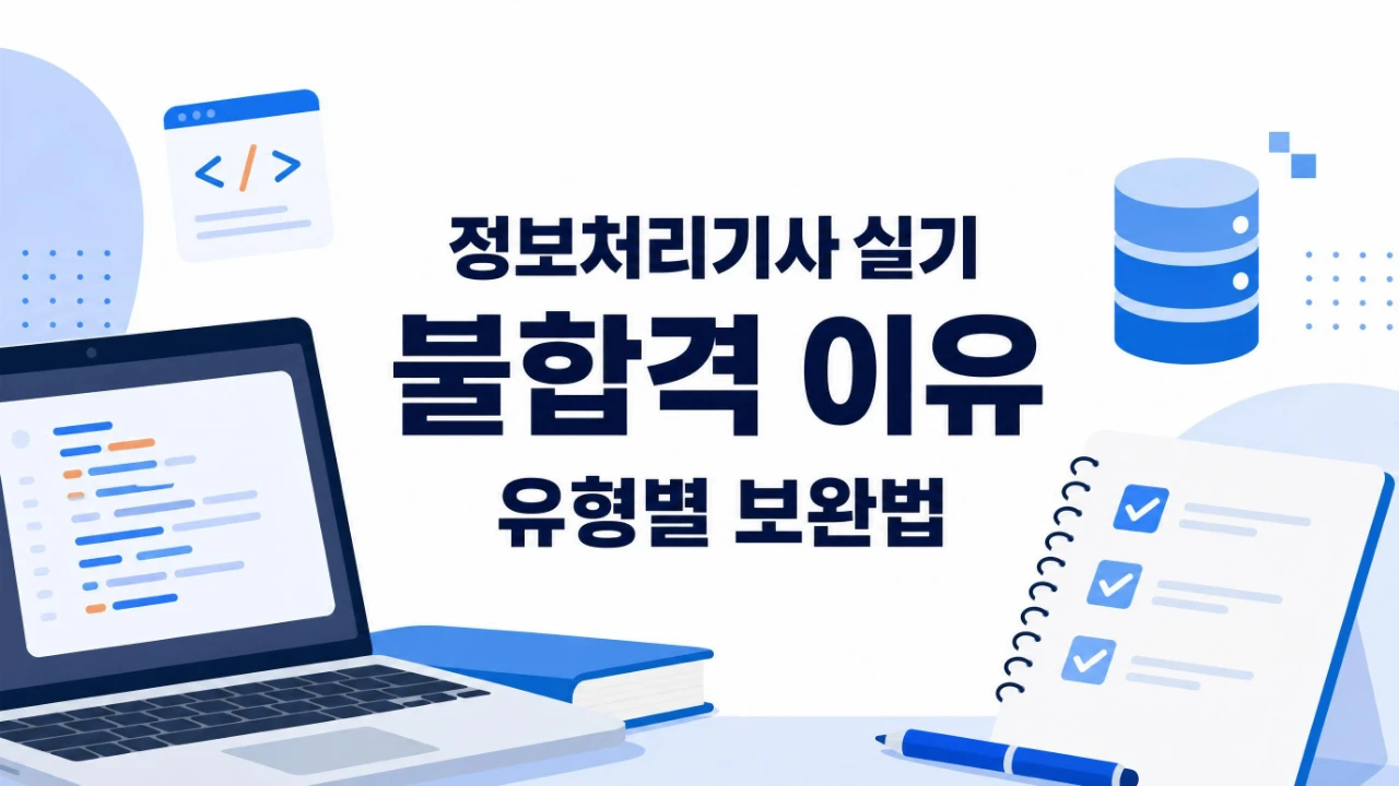 정보처리기사 실기 불합격 이유와 자주 틀리는 유형을 정리한 안내 이미지