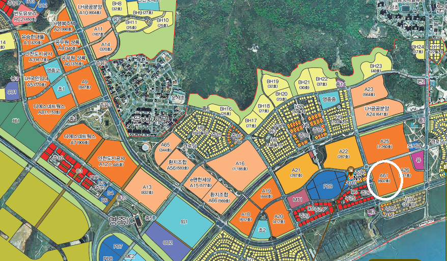 영종하늘도시 분양예정 A61블록 모아엘가 위치