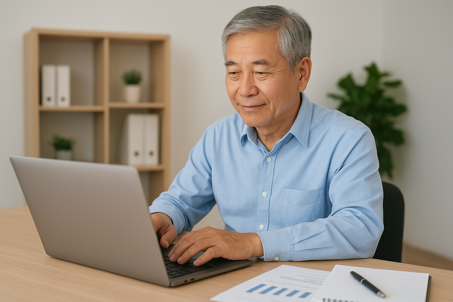 경제활동을 하고 있는 중년남성의 이미지