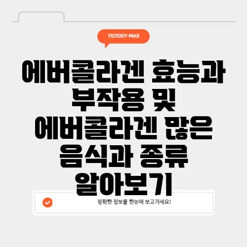 에버콜라겐 효능과 부작용 및 에버콜라겐 많은 음식과 종류 알아보기