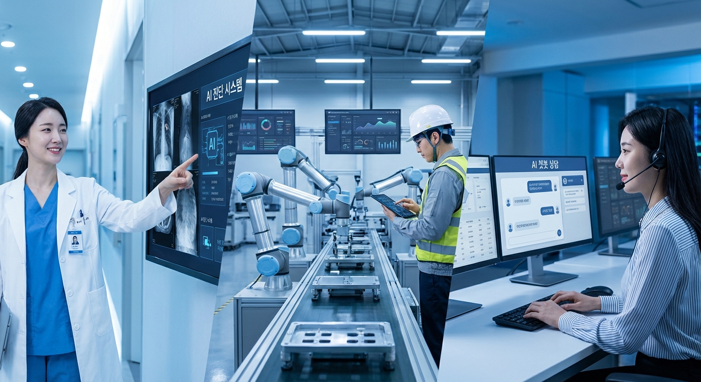 의료, 제조, 서비스 등 다양한 산업 현장에서 AI와 인간이 협업하여 성과를 내는 실제 사례 모음