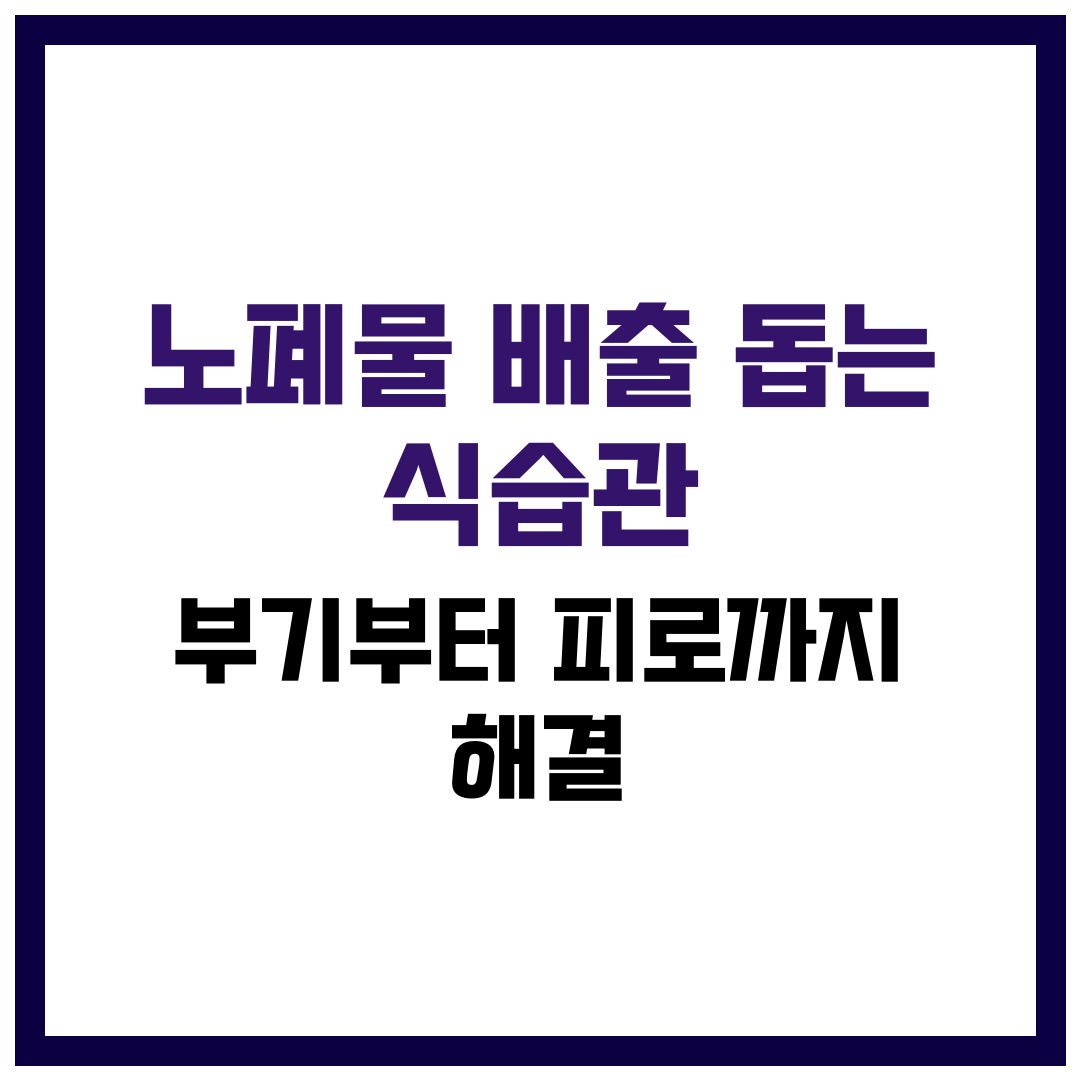 노폐물 배출 돕는 식습관