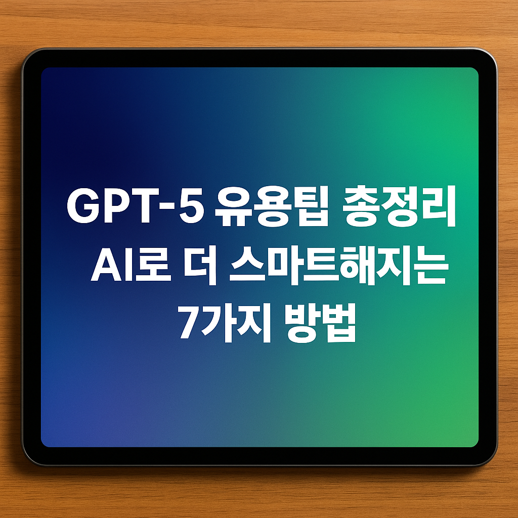 GPT-5 유용팁 총정리｜AI로 더 스마트해지는 7가지 방법