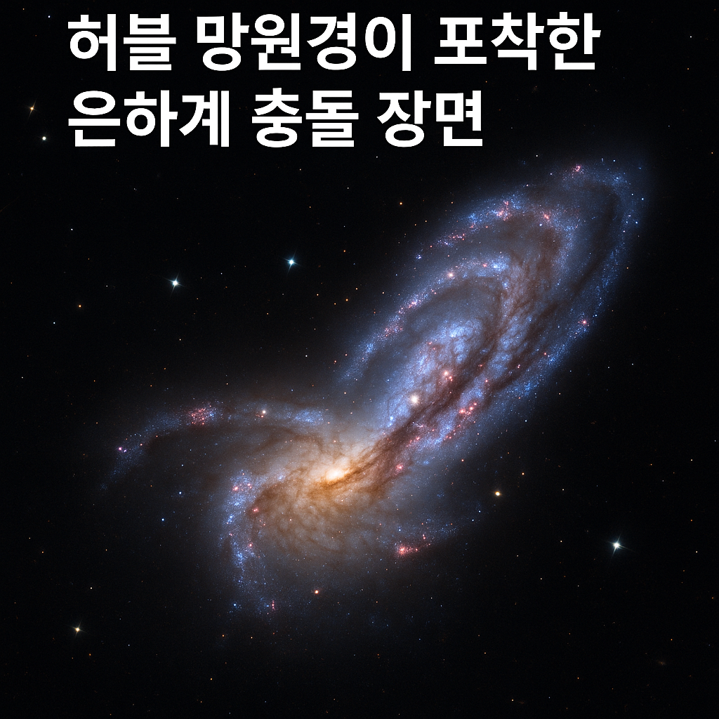 허블 망원경이 포착한 은하계 충돌 장면