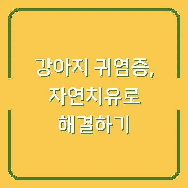 강아지 귀염증, 자연치유로 해결하기