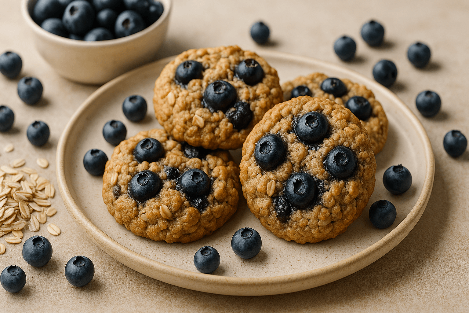 다이어터를 위한 건강한 블루베리 오트밀 쿠키