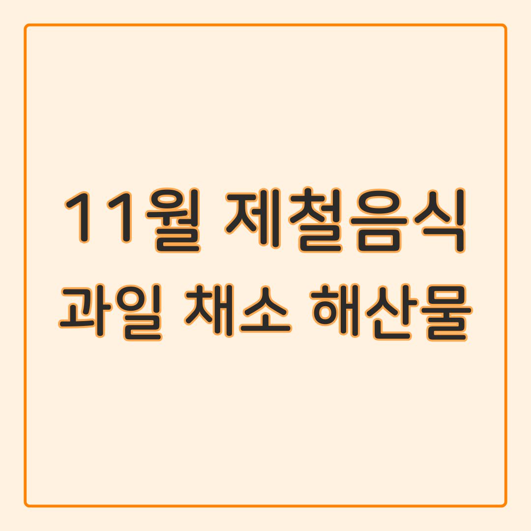 11월 제철음식 과일 채소 해산물 정리