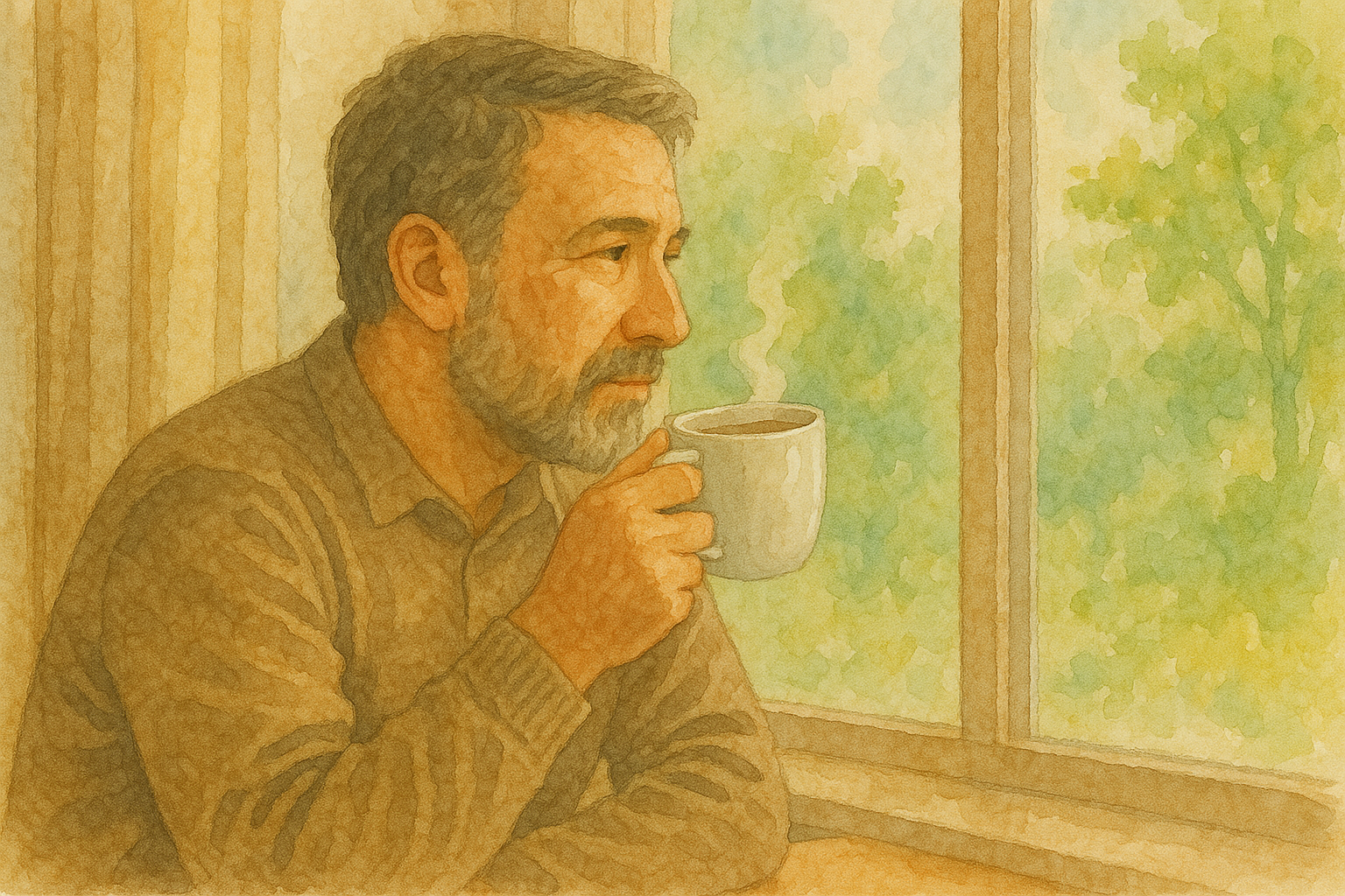 창가의 따뜻한 휴식