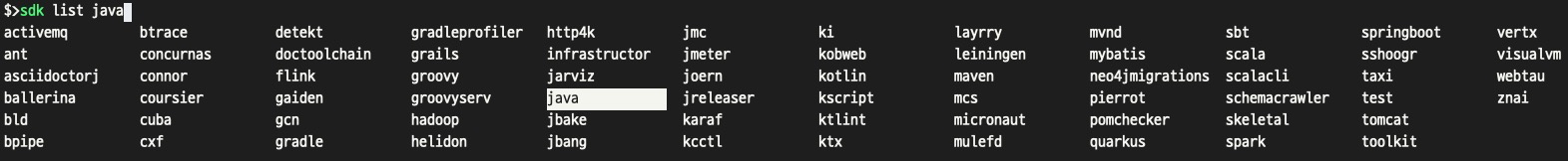 sdk list 자동완성