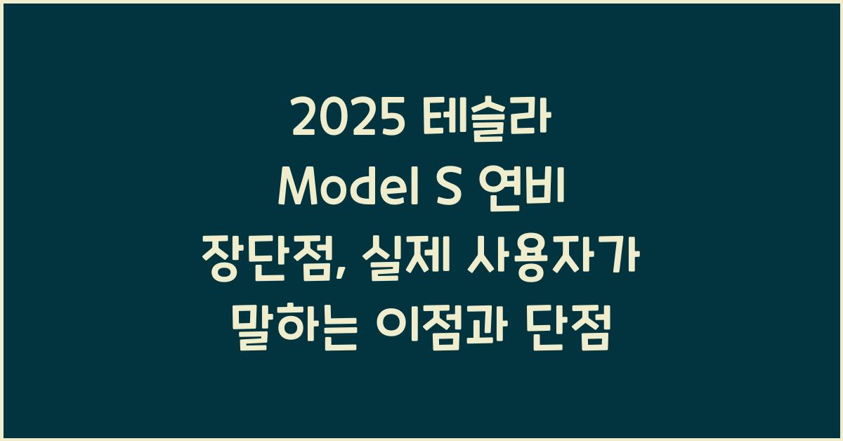 2025 테슬라 Model S 연비 장단점