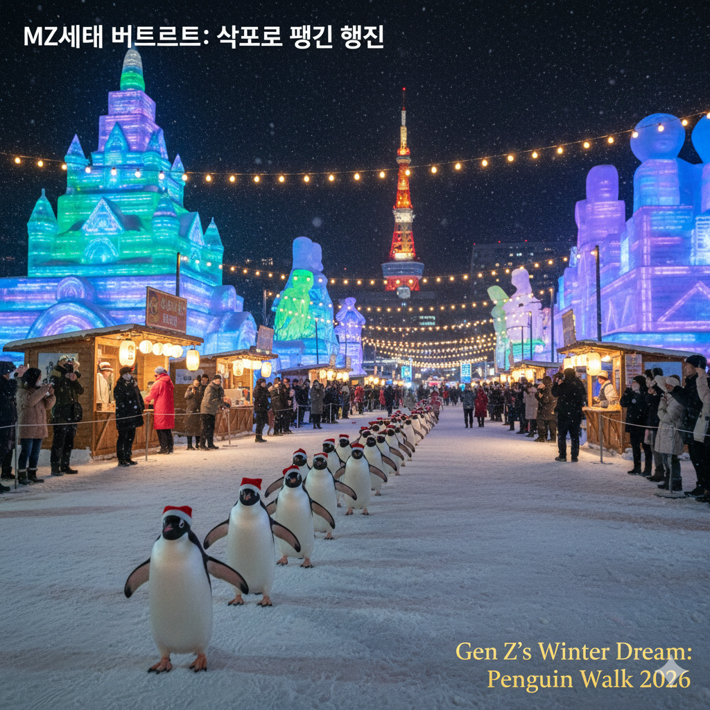 일본 삿뽀로 펭귄 워크