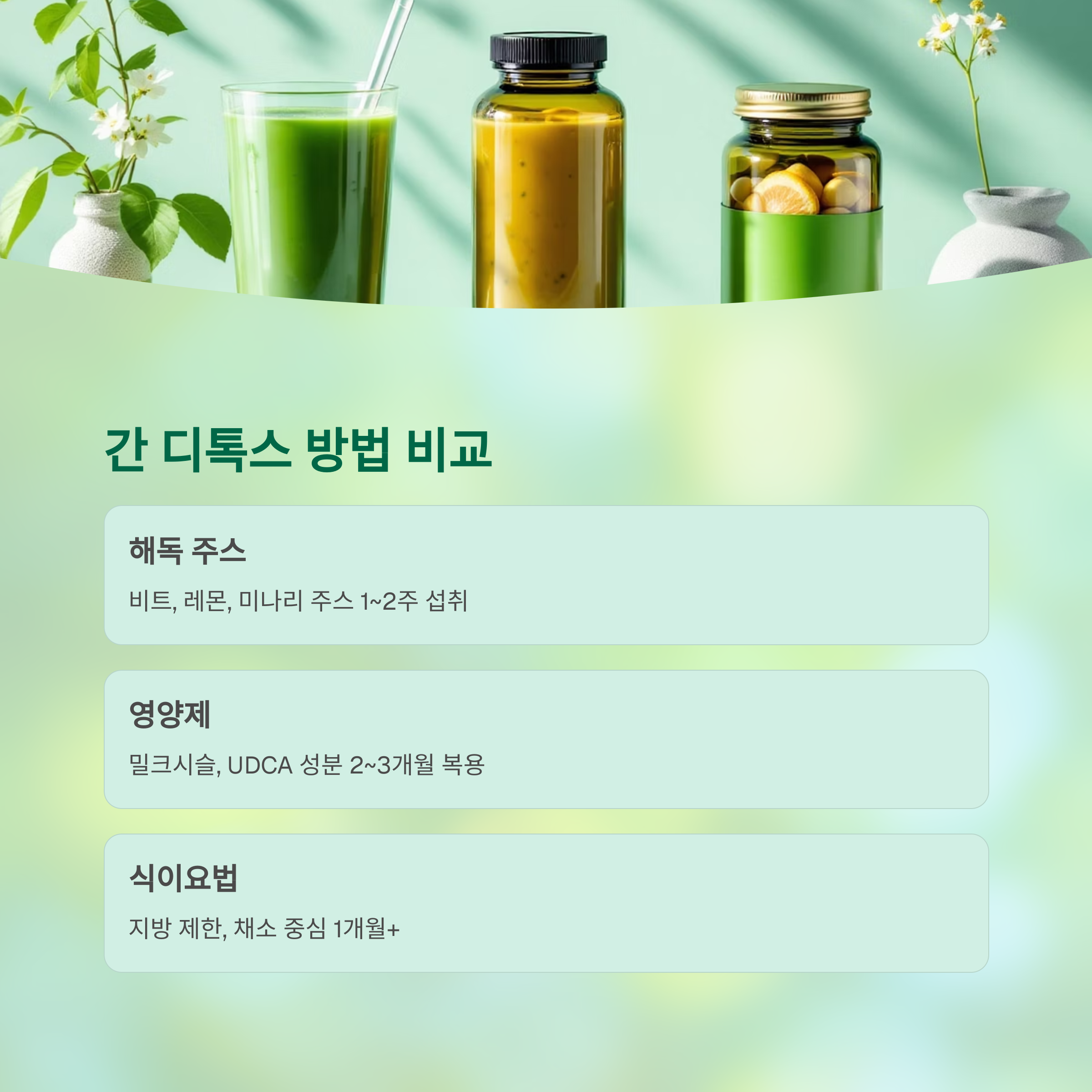 대표적인 간 디톡스 방법 비교 관련 사진