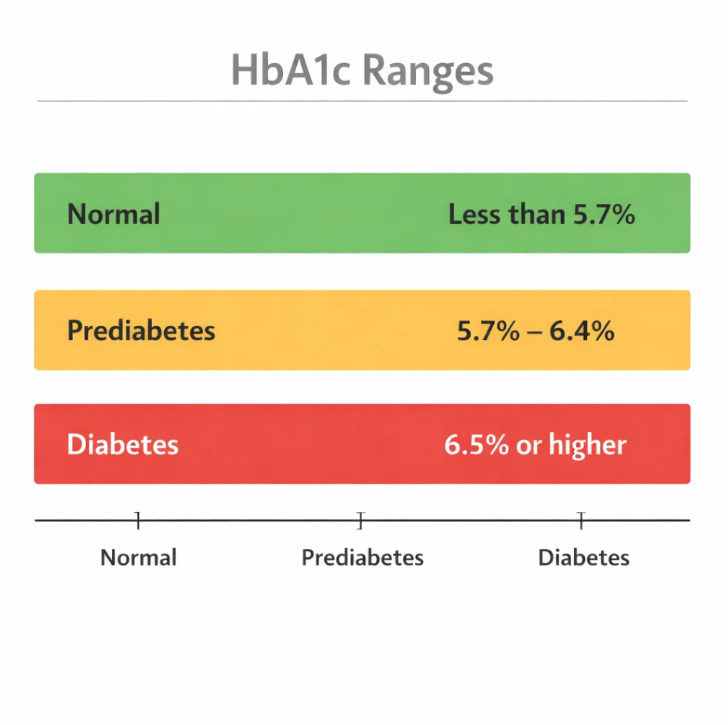 당화혈색소 수치에 따른 정상&middot;당뇨 전단계&middot;당뇨병 진단 구간 비교 그래프
