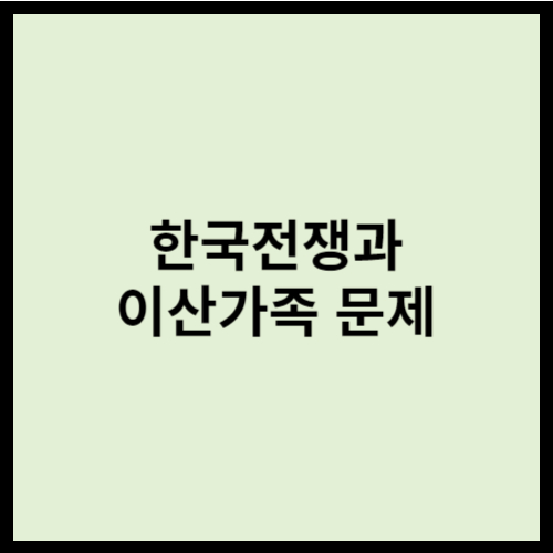 한국전쟁과 이산가족 문제