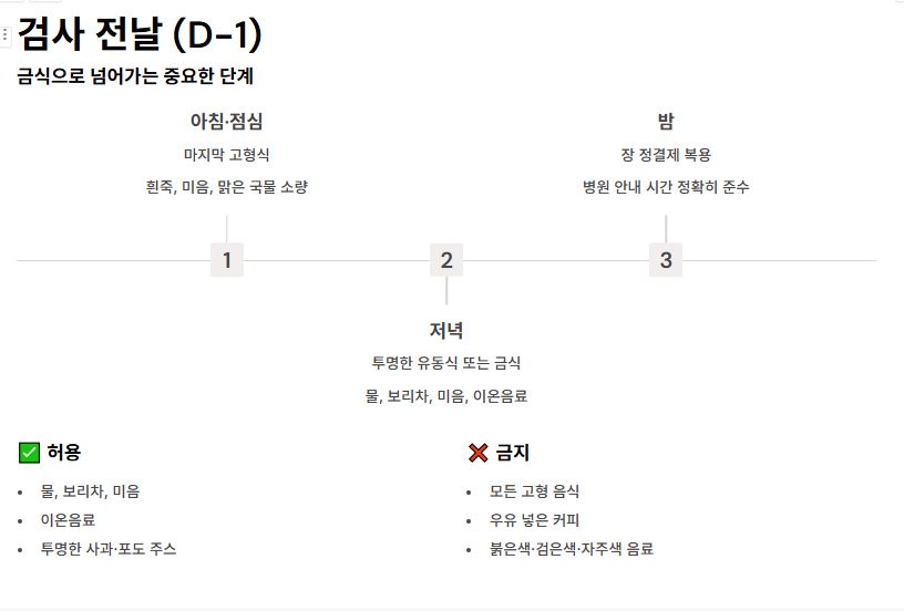 검사 전날 음식
