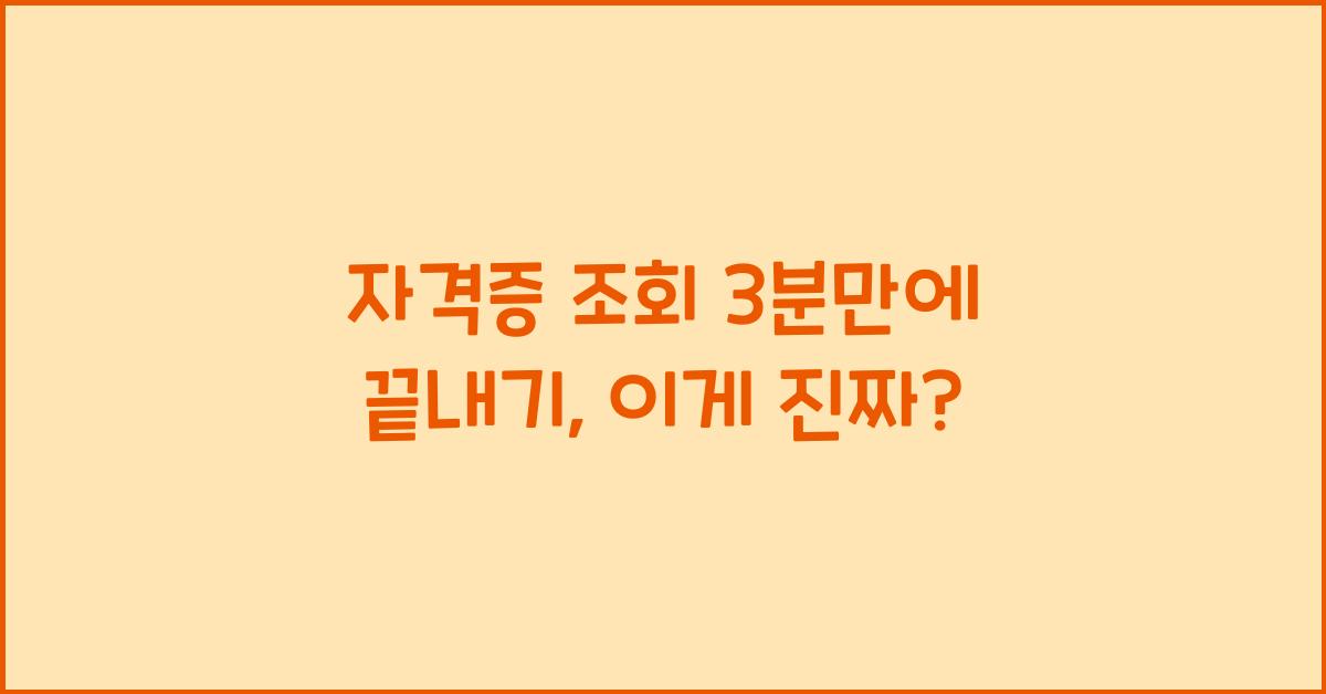 자격증 조회 3분만에 끝내기