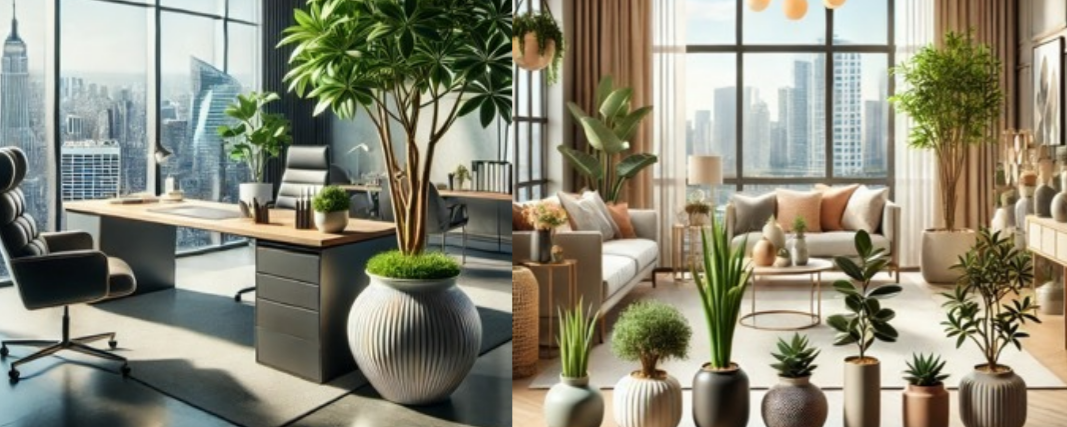 승진축하 식물이 있는 사무실과 집들이 식물들