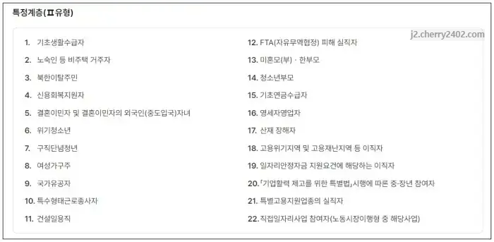 국민취업지원제도 2유형 특정계층