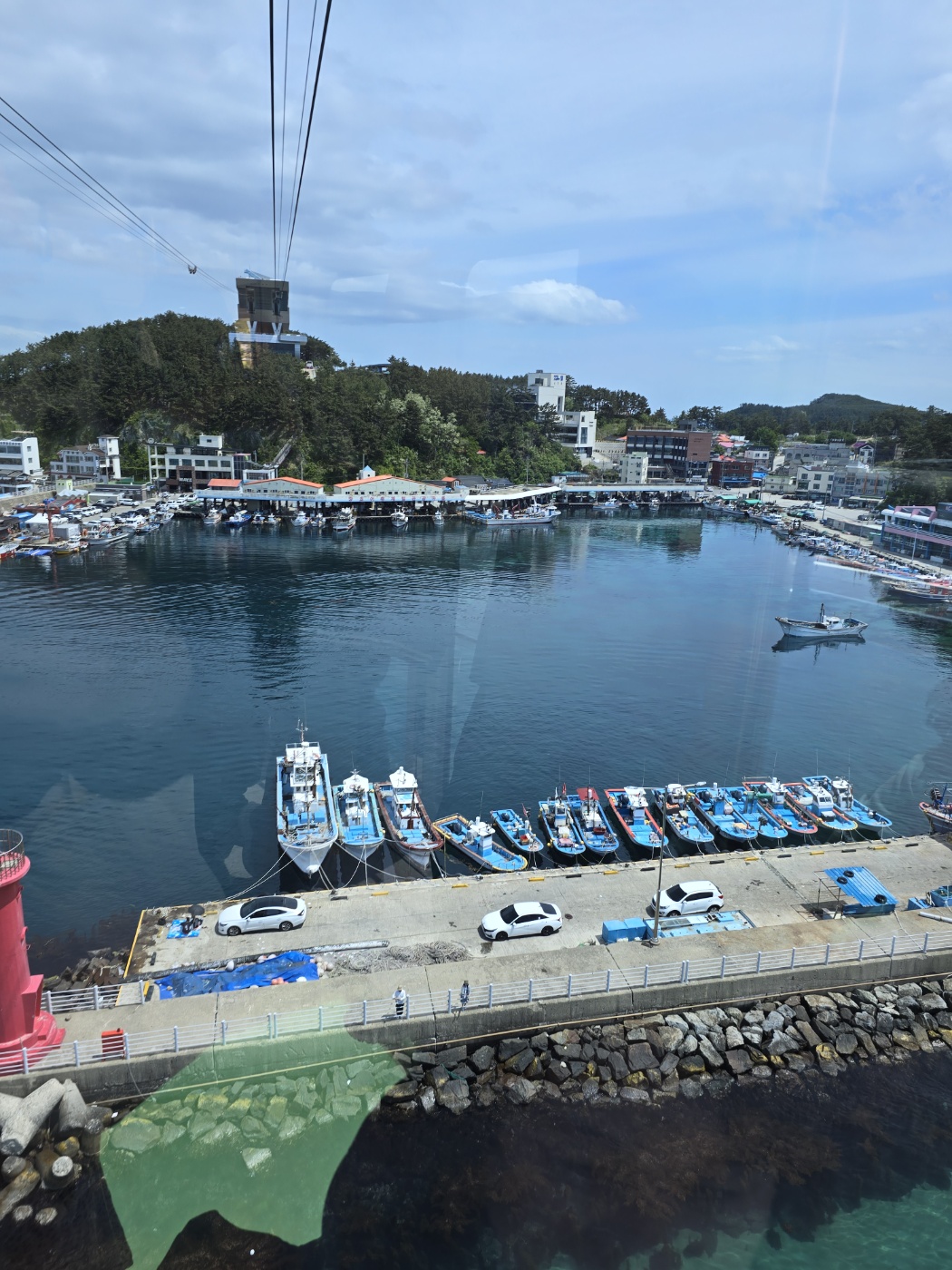 케이블카에서 바라본 선착장