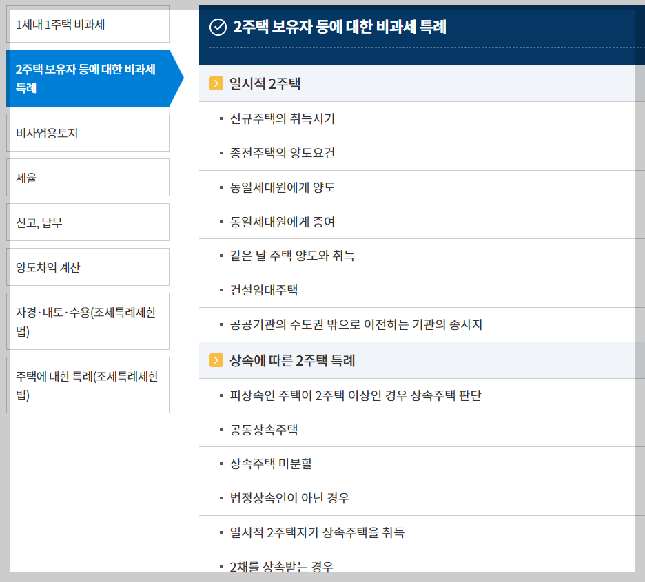 1가구 2주택 양도세 바과세