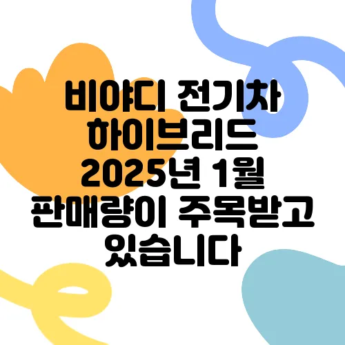 비야디 전기차 하이브리드 2025년 1월 판매량이 주목받고 있습니다