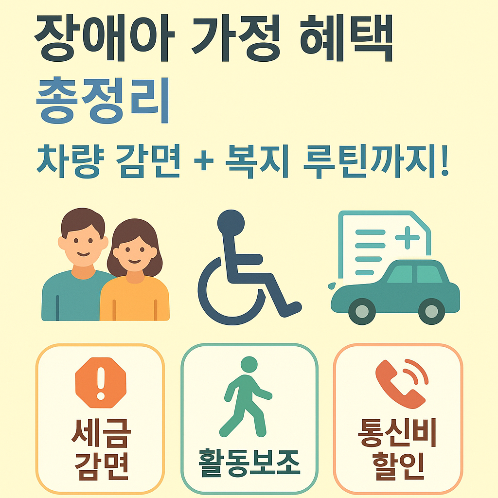 '장애아 가정 혜택 총정리.
차량 감면 + 복지 루틴까지!'